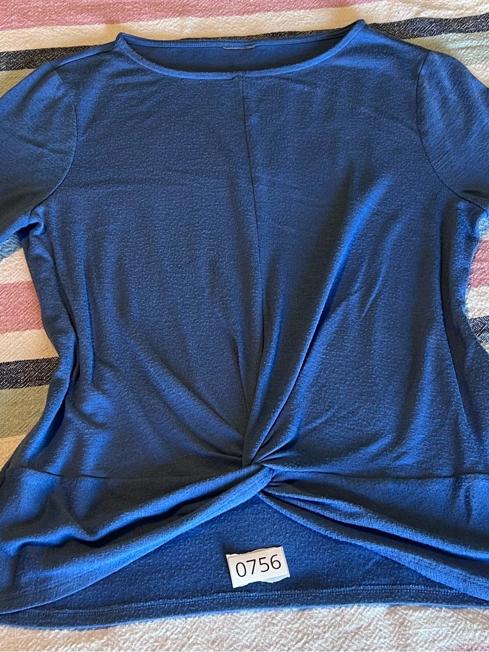 Chico's Twist-Front Short Sleeve Top - Royal Blue